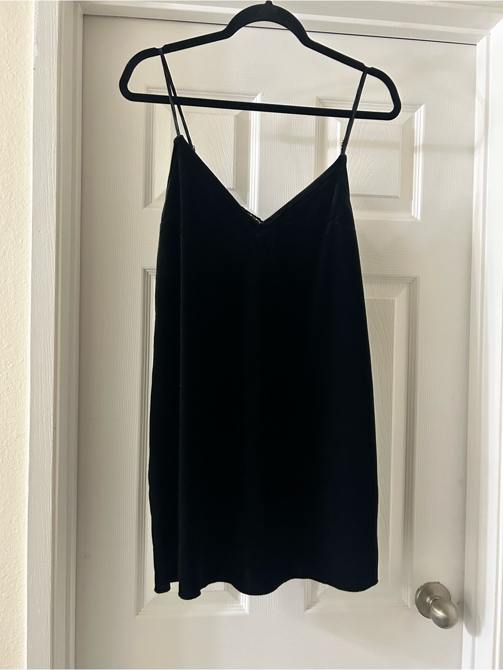 Abercrombie & Fitch Black Lace Velvet Slip Dress